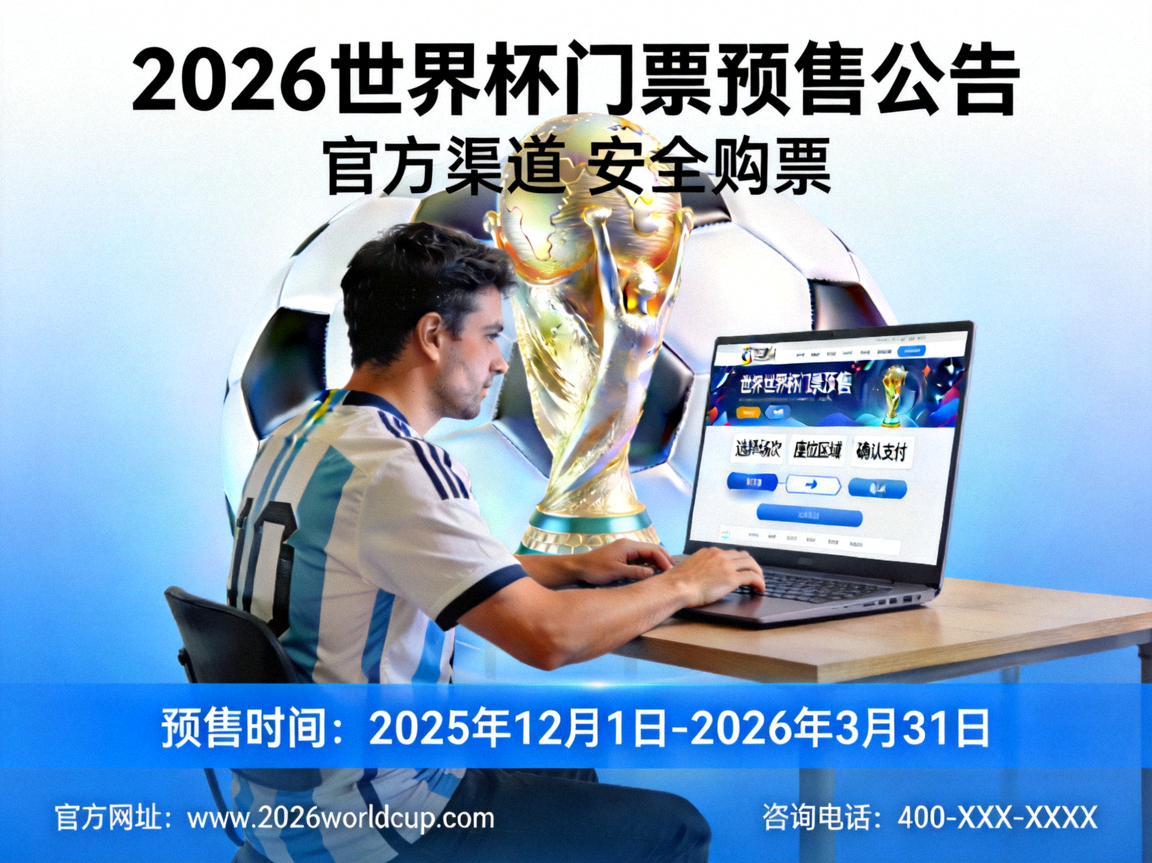 2026世界杯门票预售公告，球迷在电脑前购票示意图